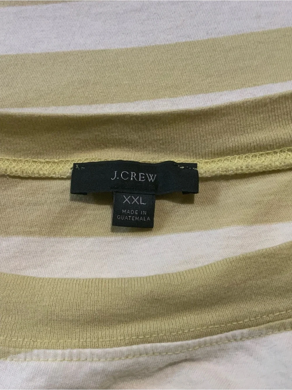 J. Crew Yellow and White Striped Crewneck Top